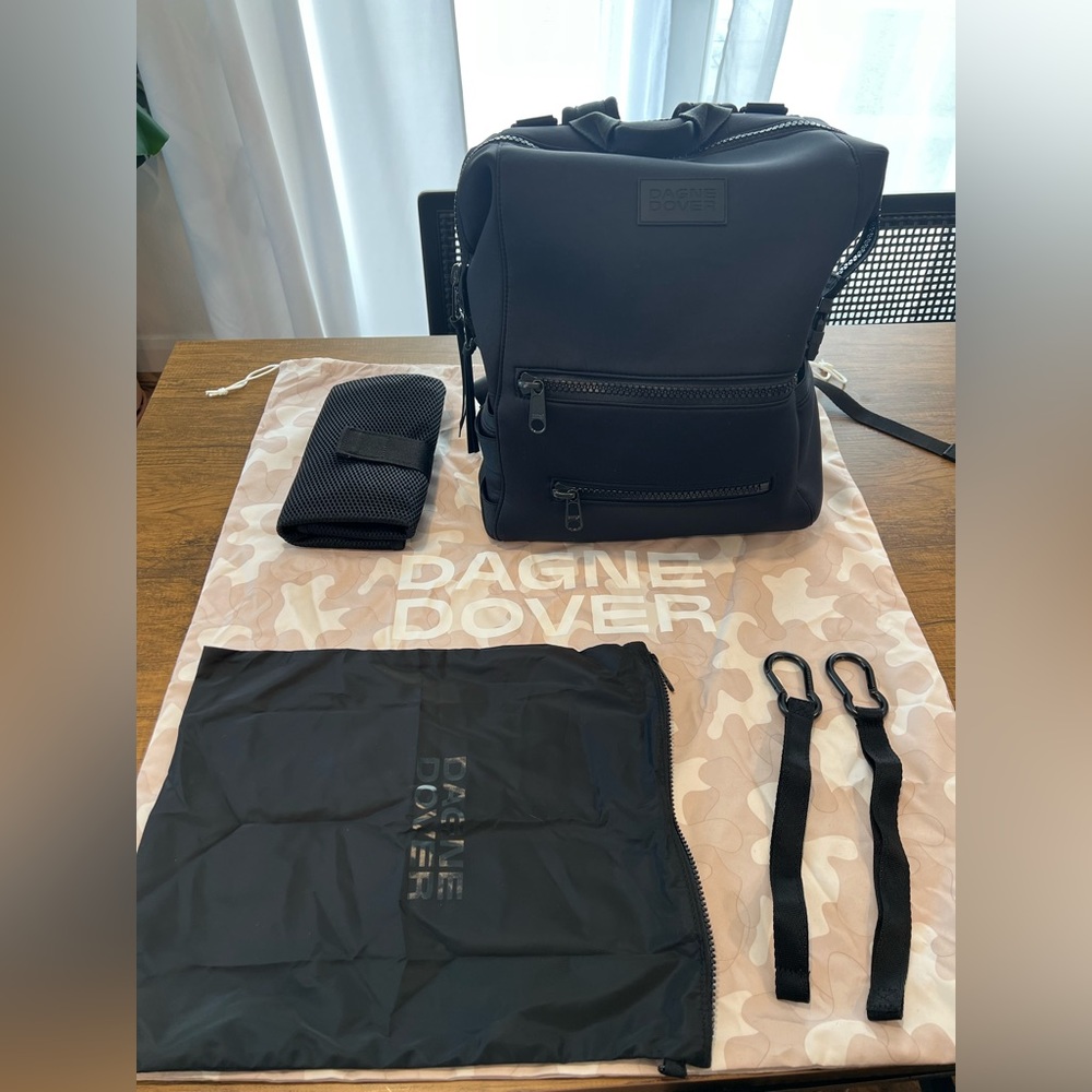 Dagne Dover Large Neoprene Indi Diaper Bag Backpack Black Onyx